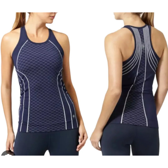 Athleta Finish Fast Line Tank Top Womens XS Extra Small Flame Racerback Ruched - Picture 10 of 11